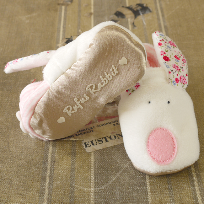 Baby Slippers Girl 06m Rufus Rabbit