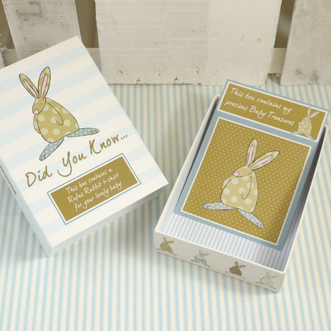 Baby Boy Organic Cotton Tshirt by Rufus Rabbit. A lovely bunny way to